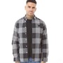 GOOD FOR NOTHING Mens Vienn Long Sleeve Checked Shirt Grey Flannel