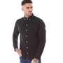 GOOD FOR NOTHING Mens Pique Long Sleeve Shirt Jet Black