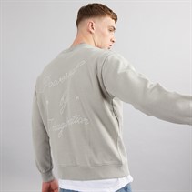 GOOD FOR NOTHING Mens Oversized Crew Neck Imaginary Sweatshirt Neutral Grey