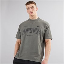 GOOD FOR NOTHING Mens Arch Print T-Shirt Grey Wash