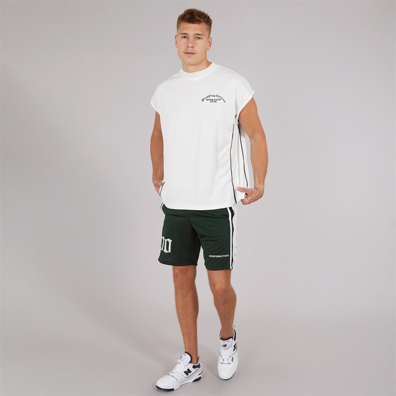 GOOD FOR NOTHING Mens Mesh Football Shorts Green