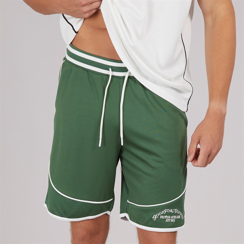 GOOD FOR NOTHING Mens Resort Mesh Shorts Green