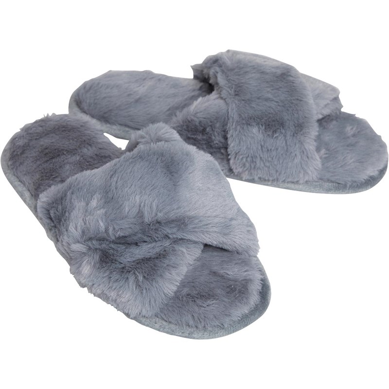 Grey cross over slippers hot sale