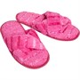 Loungeable Chaussons Mule Stripe Cross Over Femme Rose