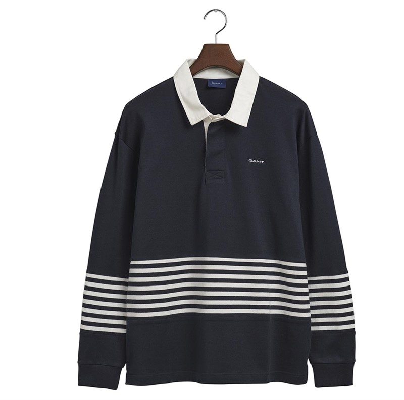 Gant Heren Heavy Polo’s met lange mouwen Marineblauw