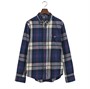 Gant Chemises à Manches Longues Plaid Flannel Homme Bleu Carreaux