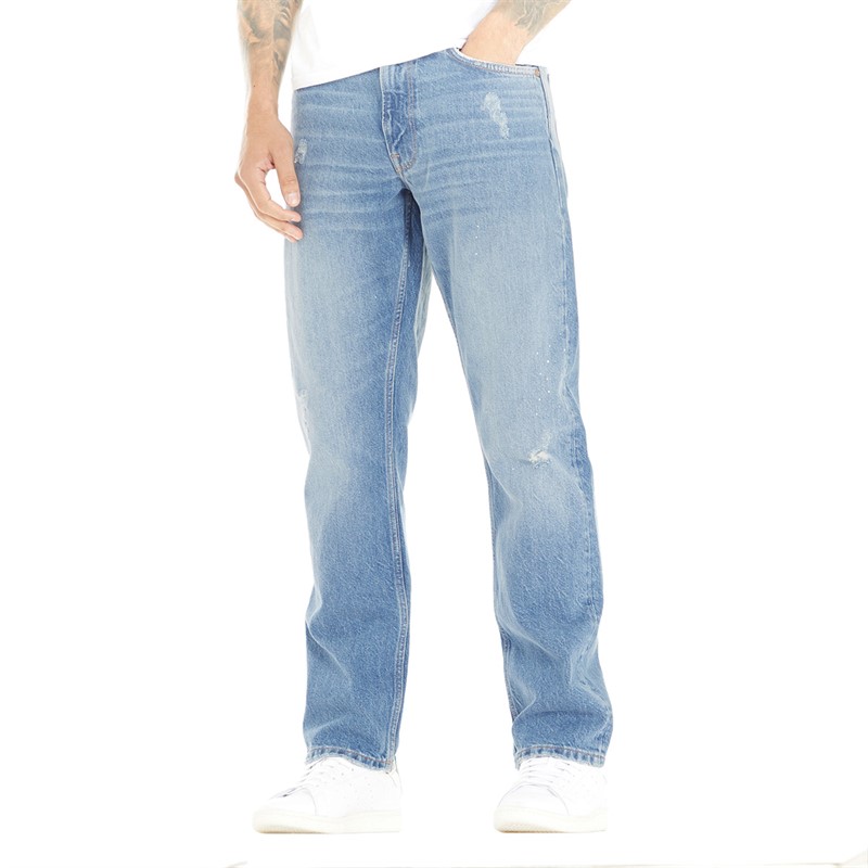 Gant Heren Worn And Torn Straight jeans Vervaagd Middelblauw
