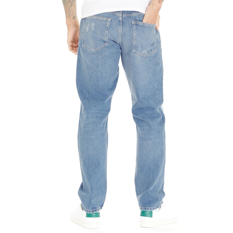 Gant Heren Worn And Torn Straight jeans Vervaagd Middelblauw