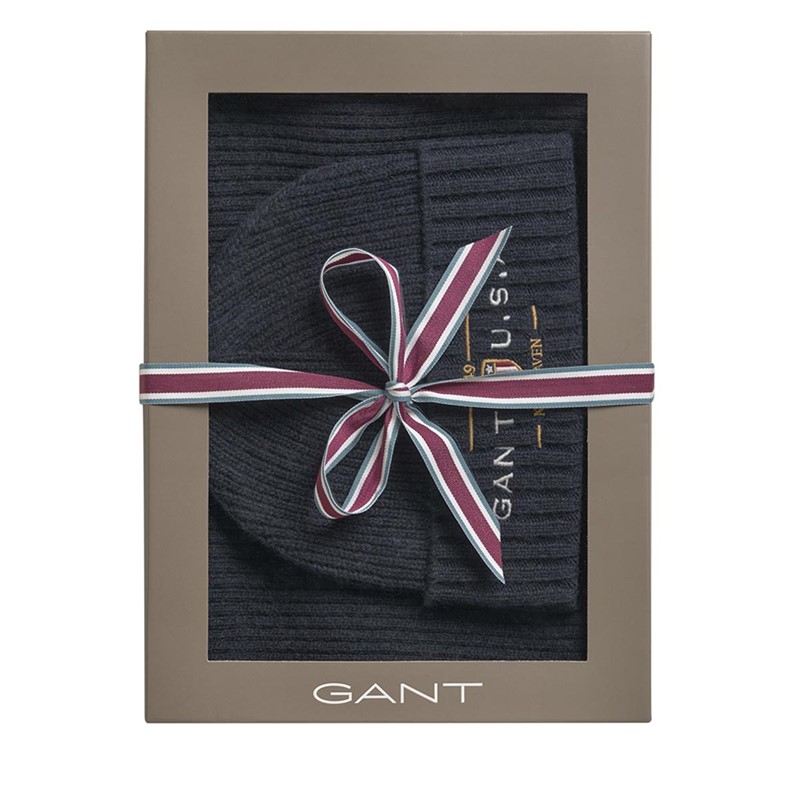 Gant Écharpe e Bonnet Homme Bleu Marine