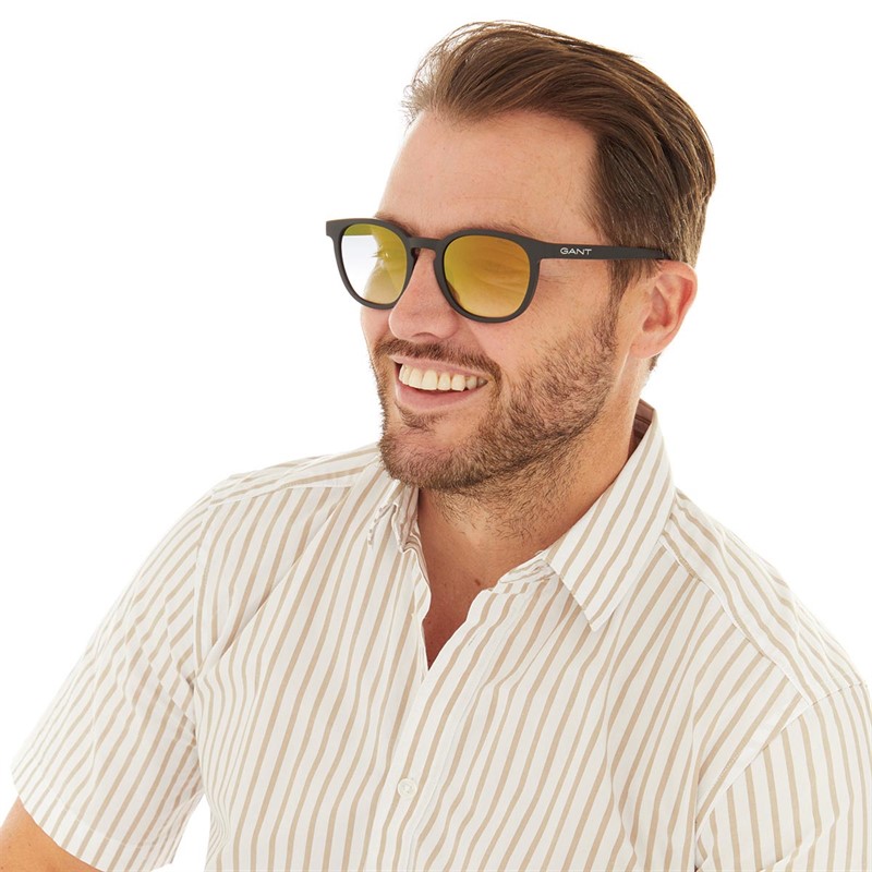 Gant Mens Injected Sunglasses Matte Black/Gradient Smoke