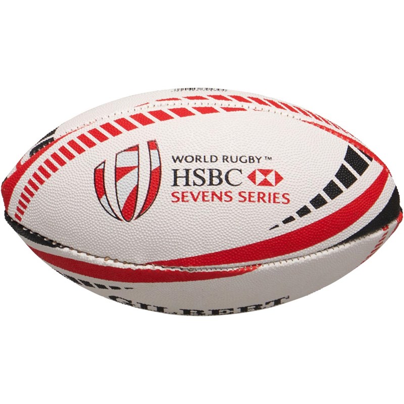 Buy Gilbert Rugby HSBC World Series Replica Mini Rugby Ball Red/Silver