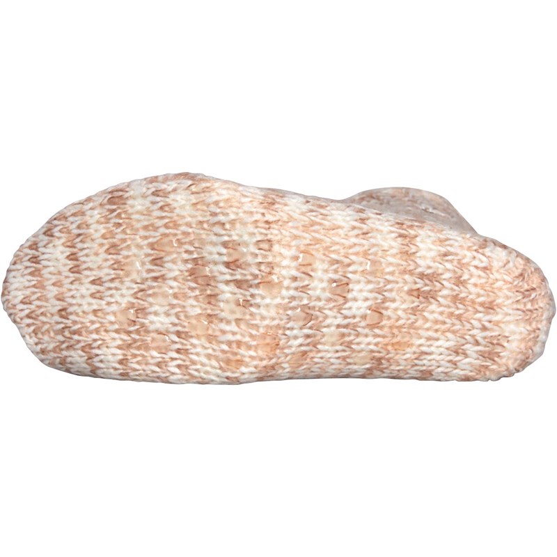 Green Treat Womens Slipper Fleece Lined Pom Socks Rose