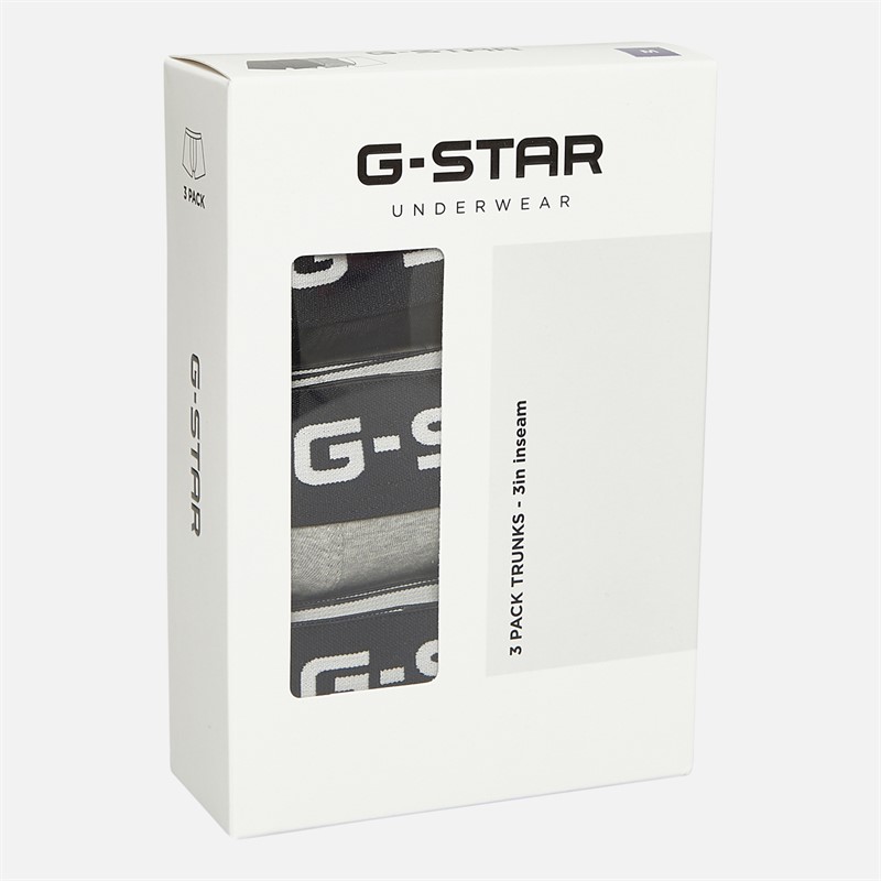 G-STAR Mens Tide Three Pack Boxer Trunks Black/Grey Marl/Bright White
