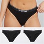 G-STAR Damen 3er-Pack Hipster Slips Schwarz