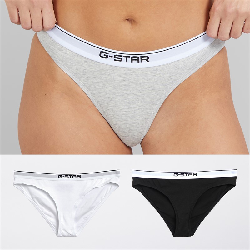 G-STAR Dame tre pak hipster trusser Light Grey Marl/Bright White/Sort