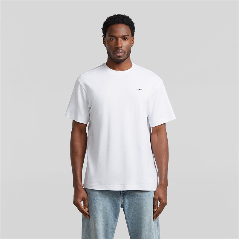 G-STAR Herren Brust Logo T Shirt Weiß
