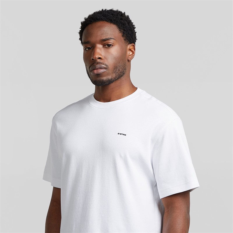 G-STAR Herren Brust Logo T Shirt Weiß