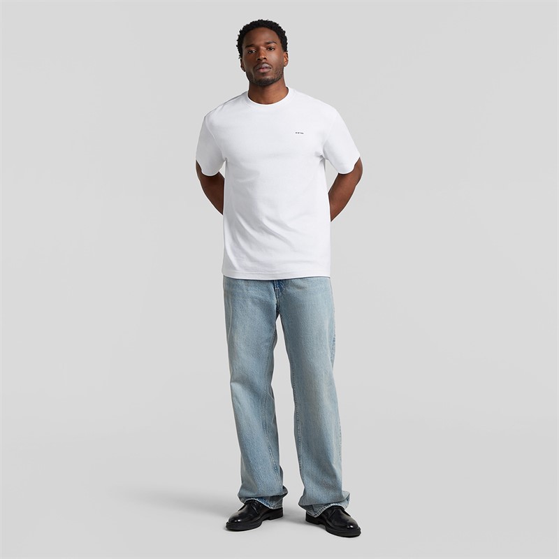 G-STAR Herren Brust Logo T Shirt Weiß