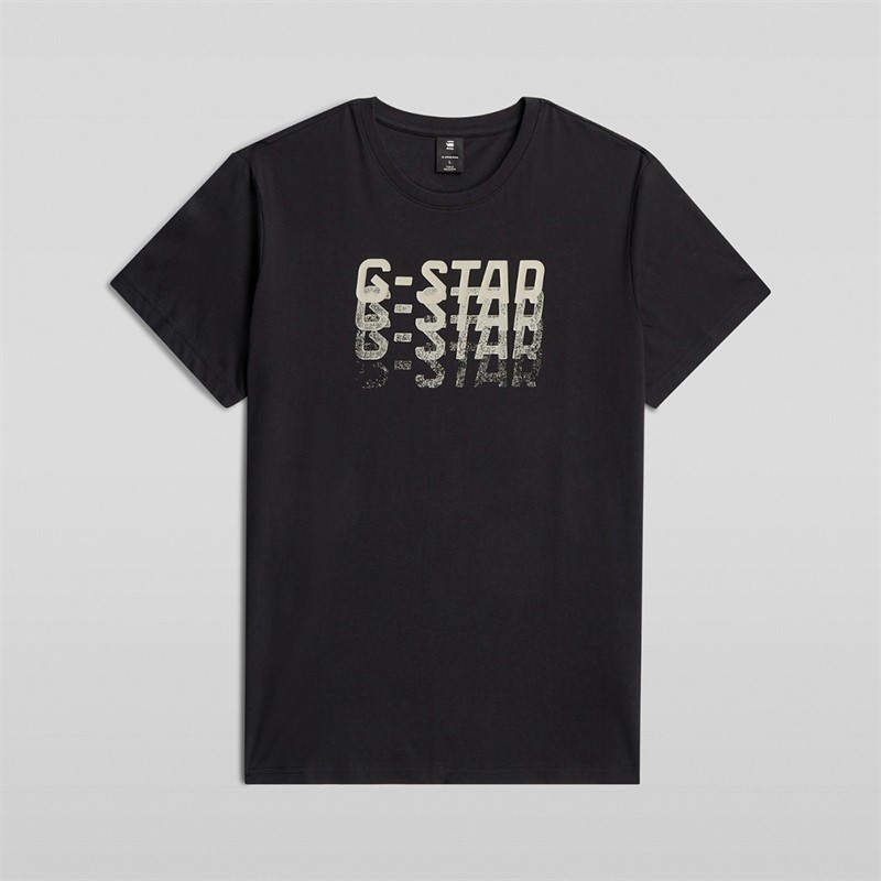G-STAR Herren verblasstes T Shirt Schwarz