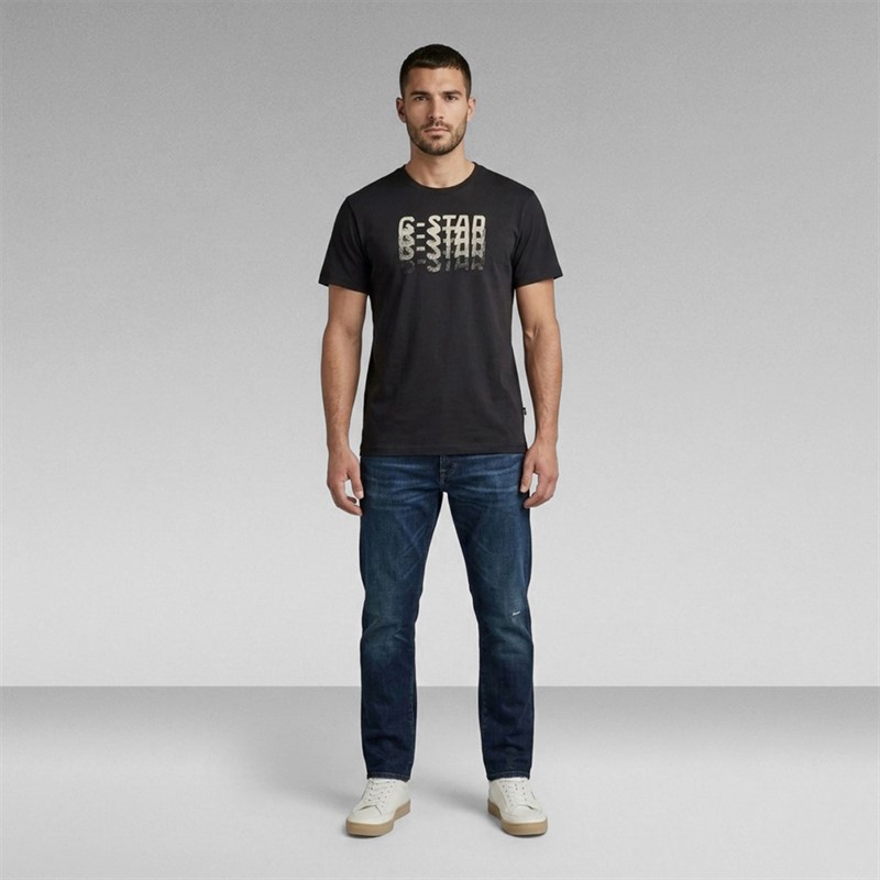G-STAR Herren verblasstes T Shirt Schwarz