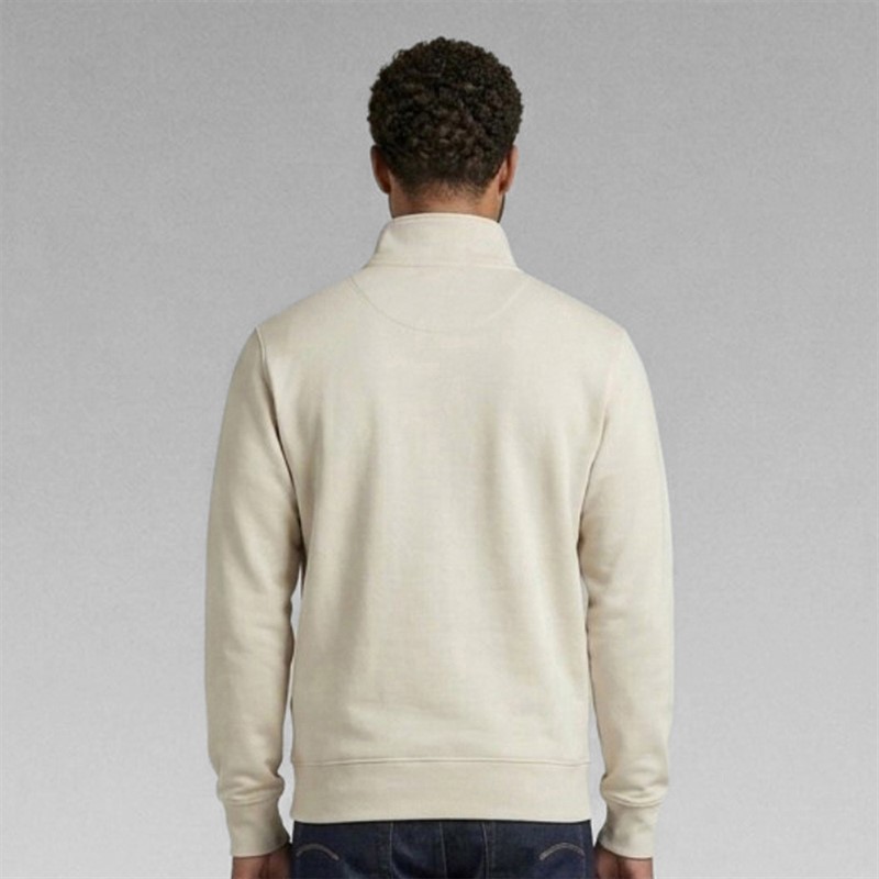 G-STAR Herren Sweatshirt mit halbem Reißverschluss Ecru