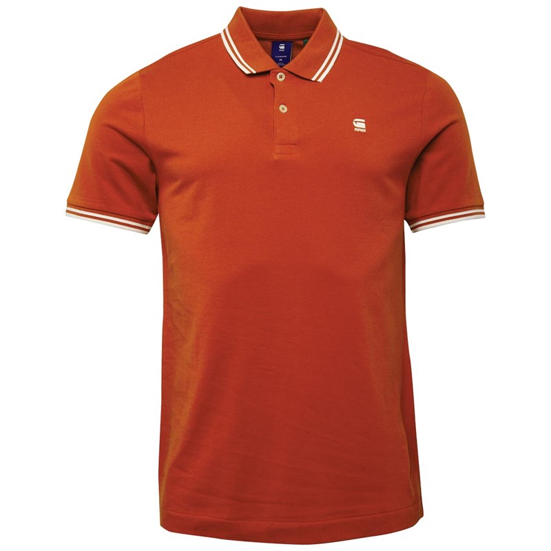 Buy G Star Mens Dunda Slim Fit Stripe Polo Royal Orange Milk
