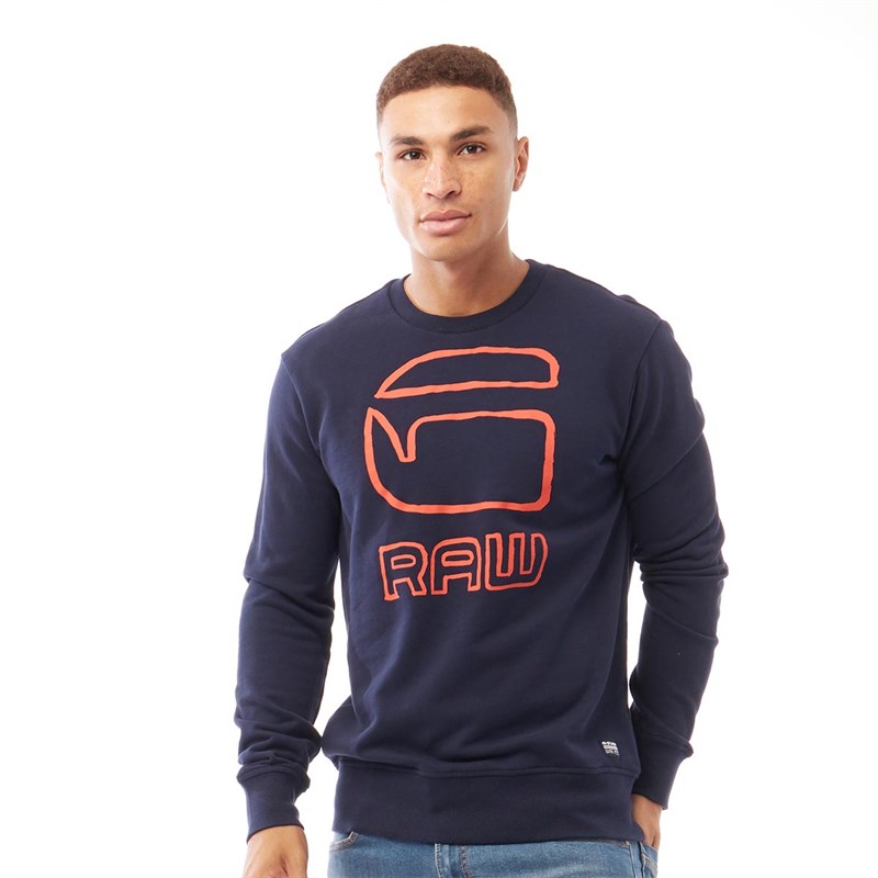 Buy G-STAR Mens Graphic Sweat Sartho Blue
