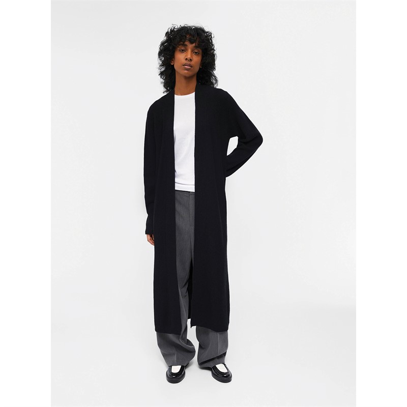 OBJECT Womens Malena Knitted Long Cardigan Black