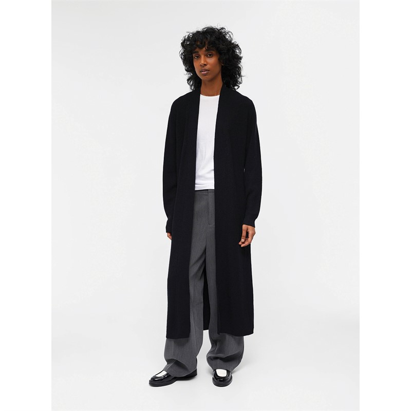 OBJECT Womens Malena Knitted Long Cardigan Black