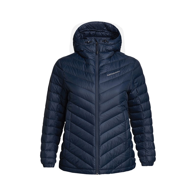 Peak Performance Veste à Capuche en Duvet Frost Femme Bleu Ombre