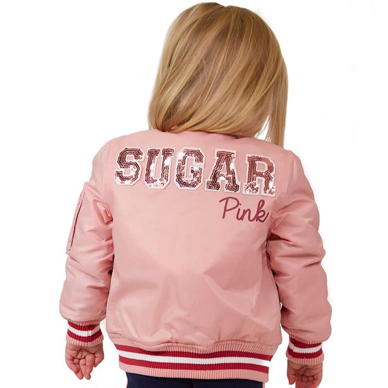 Buy Sugar Pink Girls Baseball Jacket Dusky Pink
