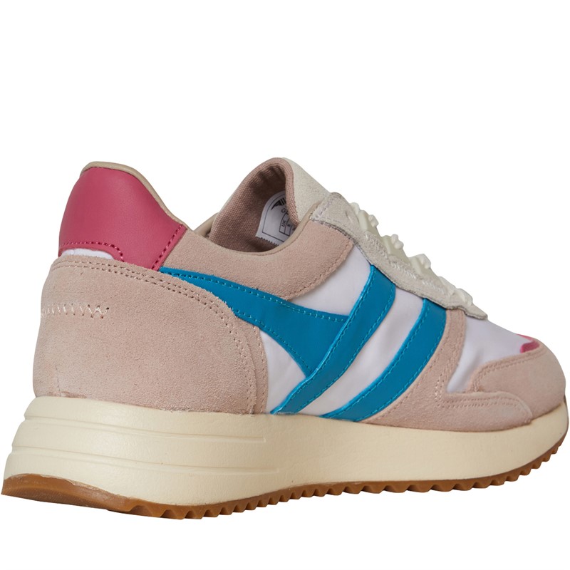 Gola Womens Chicago Trainers White/Lagoon/Fluro Pink