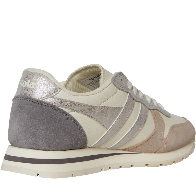 Gola Womens Daytona Quadrant Trainers Off White/Feather Grey/Silver/Ash