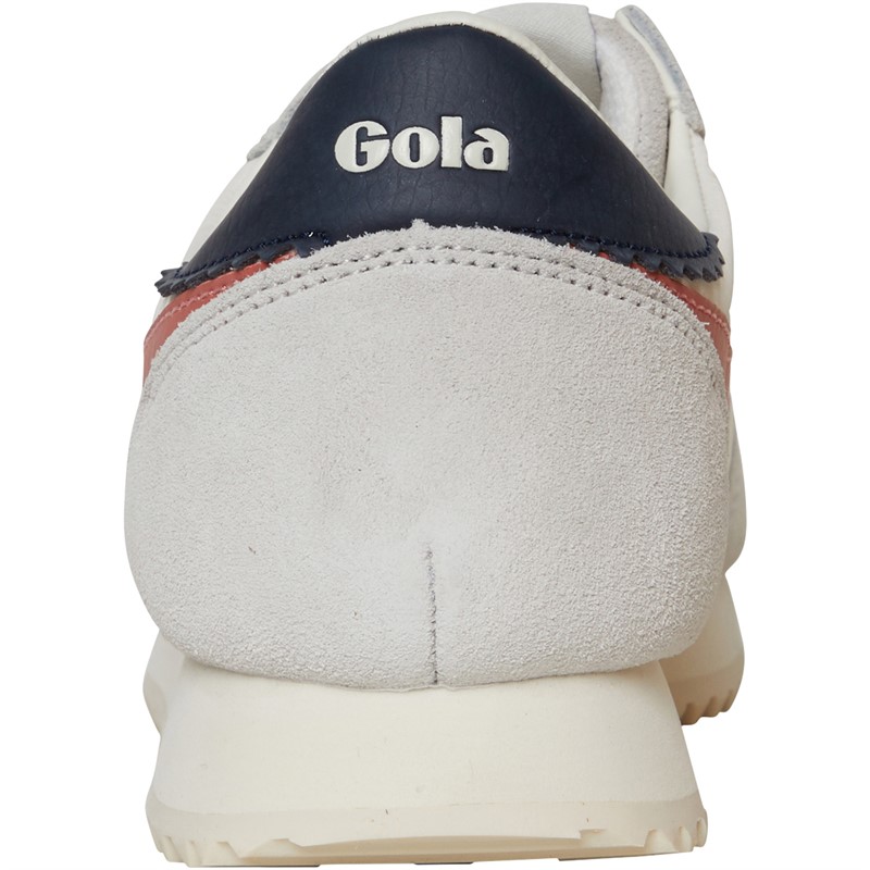 Gola Womens Boston 78 Trainers Off White/Hot Coral/Navy