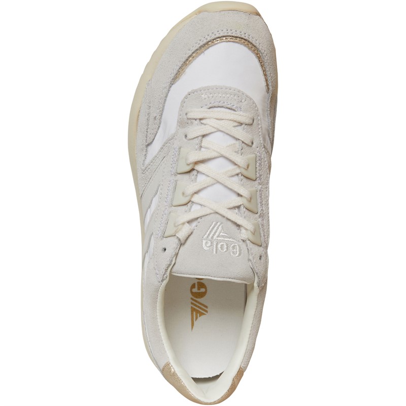 Gola Womens Chicago Glimmer Trainers Off White/Off White/Gold