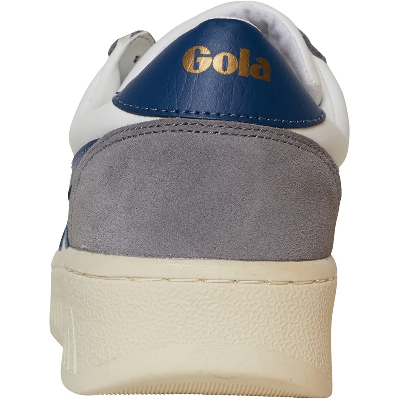 Gola Mens Grandslam Quadrant Trainers White/Ash/Marine Blue/Shadow