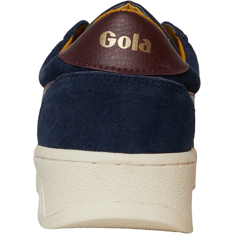 Gola Mens Grandslam Suede Trainers Navy/Burgundy/Sun