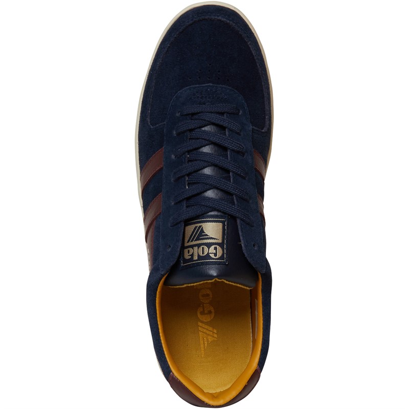 Gola Mens Grandslam Suede Trainers Navy/Burgundy/Sun