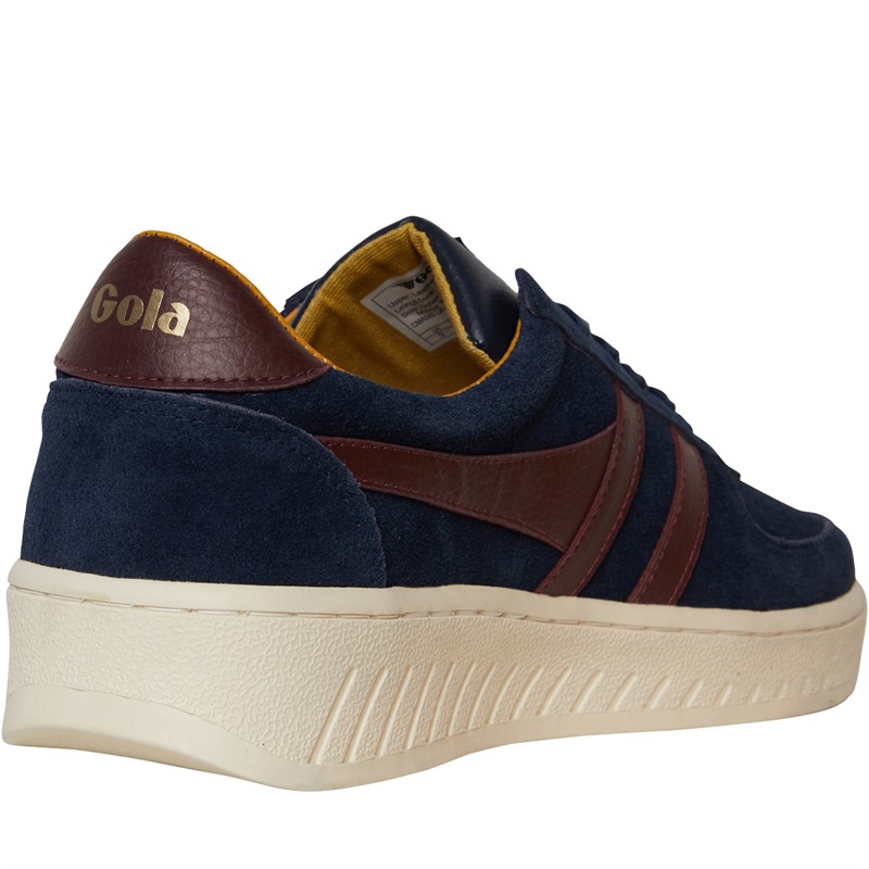 Gola Mens Grandslam Suede Trainers Navy/Burgundy/Sun