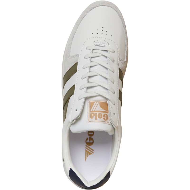 Gola Mens Grandslam Classic Trainers White/Khaki/Navy