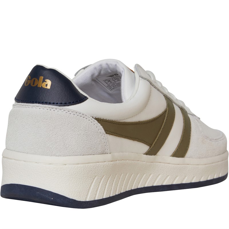 Gola Mens Grandslam Classic Trainers White/Khaki/Navy