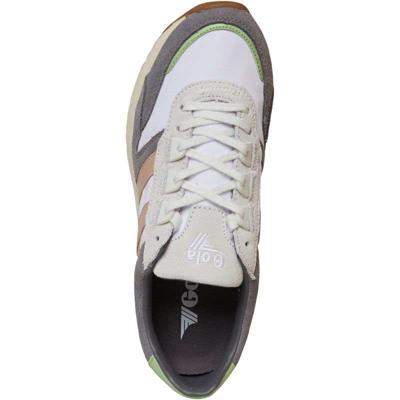 Gola Womens Chicago Trainers White/Pearl Pink/Patina Green