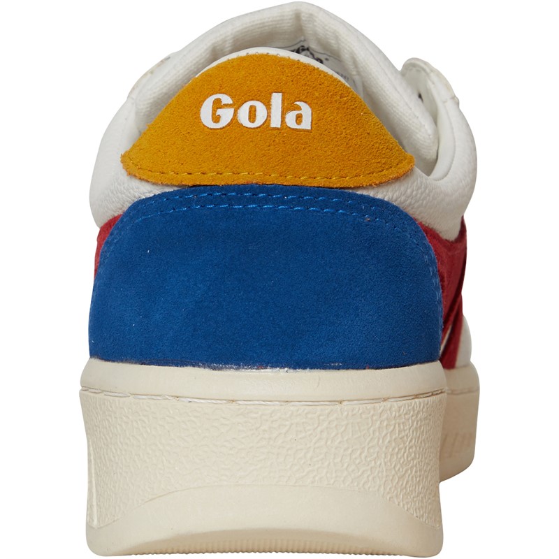Gola Womens Grandslam Trident Trainers White/Dark Red/Marine Blue