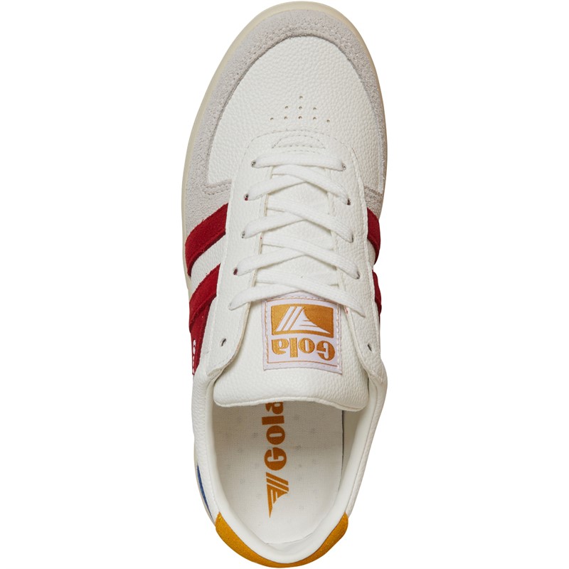 Gola Womens Grandslam Trident Trainers White/Dark Red/Marine Blue