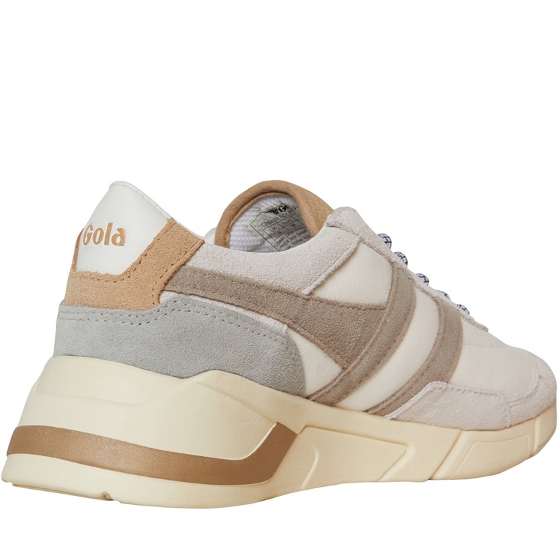 Buy Gola Womens Eclipse Pure Trainers White/Feather Grey/Oat