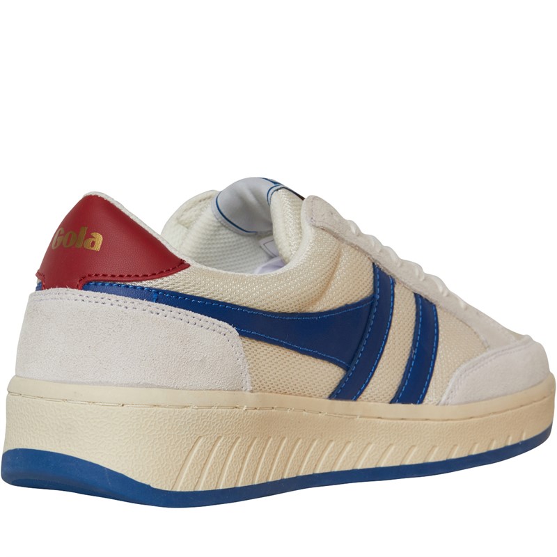 Gola Mens Superslam Mesh Trainers Off White/Marine Blue/Dark Red