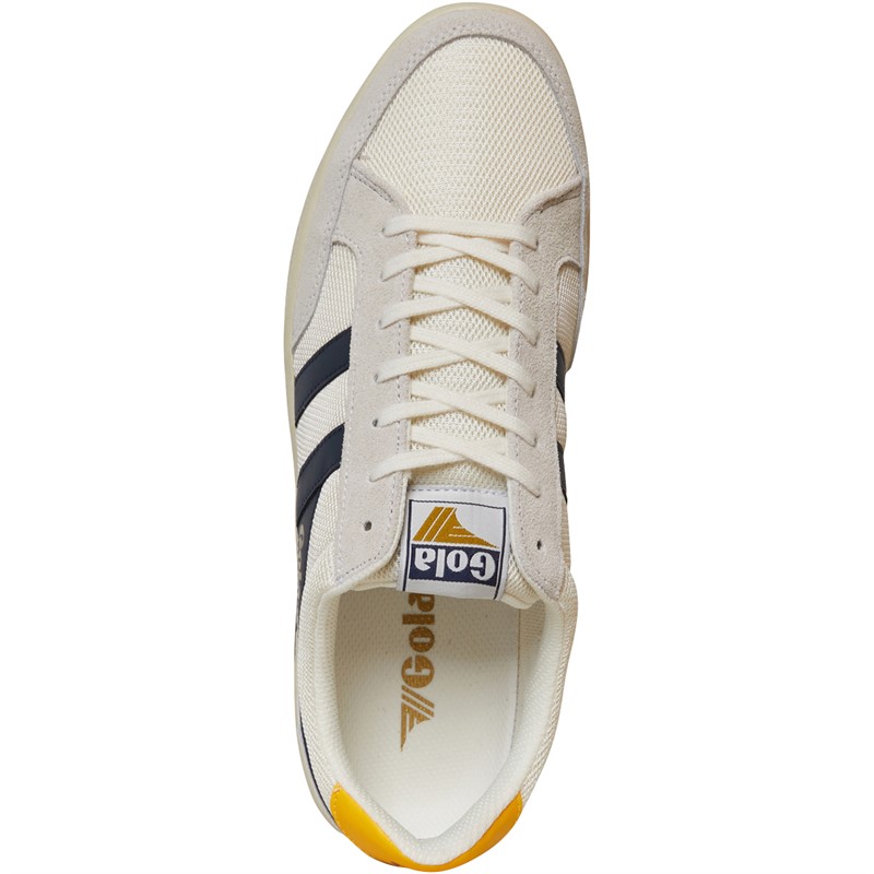 Buy Gola Mens Superslam Mesh Trainers Off White/Navy/Sun