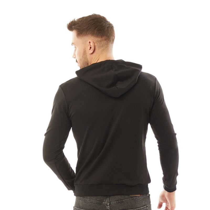 HERMANO Mens Arm Logo Hoodie Black