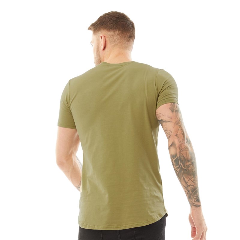 HERMANO Heren Box T-Shirt Olijfgroen