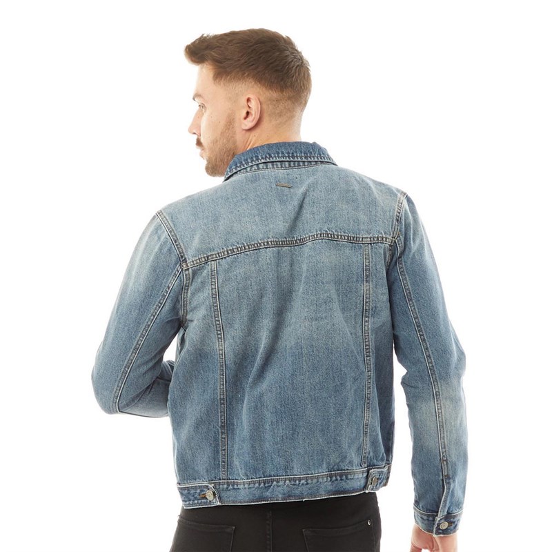 Buy HERMANO Mens Classic Denim Jacket Mid Wash